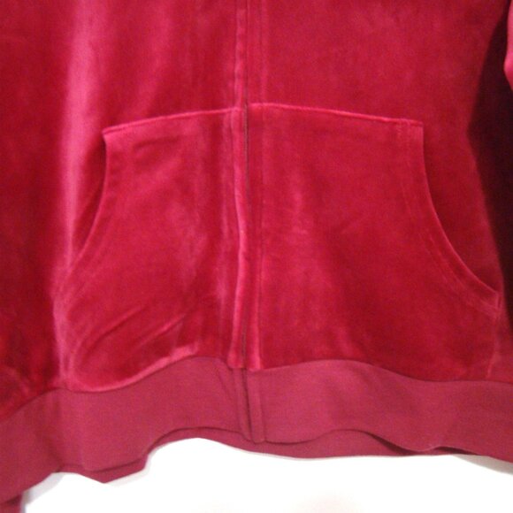 Juicy Couture Womens Velour Sweatshirt Hoodie Full Zip Hot Pink Fuchsia Large - Picture 3 of 9